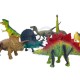 Dinozaurų figūrėlių rinkinys, 16 dalių + kilimėlis + skrynia WOOPIE