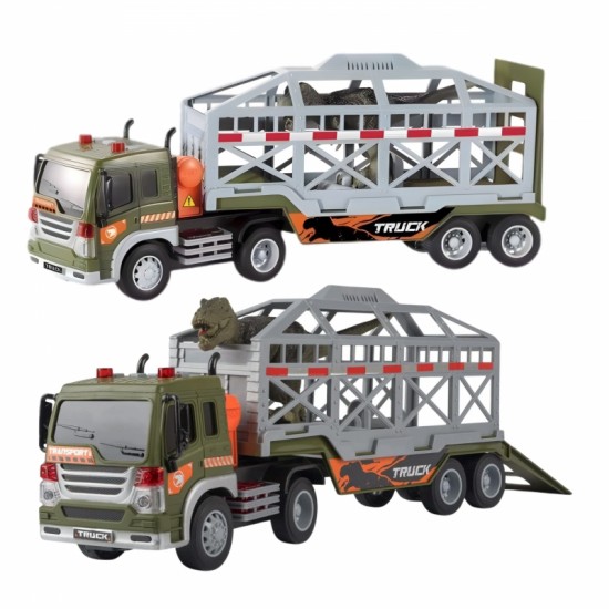 Dinozaurų transporteris-sunkvežimis su garsu ir šviesa WOOPIE