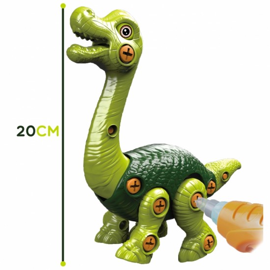 Dinozaurų varžtų konstruktoriaus rinkinys + grąžtas, 31 vnt. WOOPIE