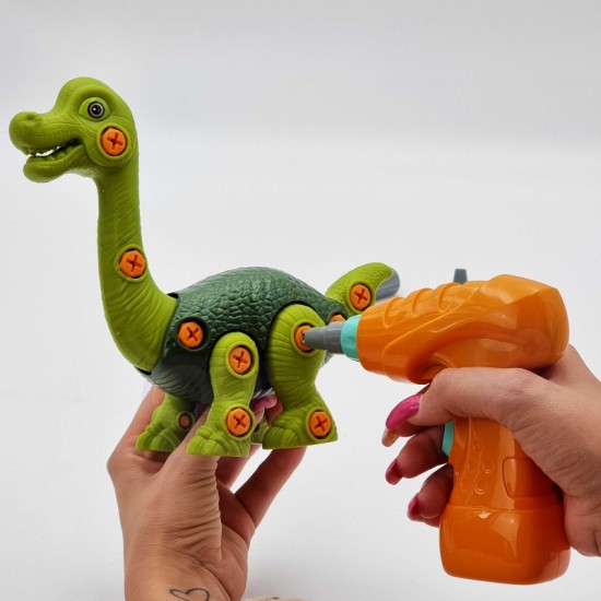 Dinozaurų varžtų konstruktoriaus rinkinys + grąžtas, 31 vnt. WOOPIE