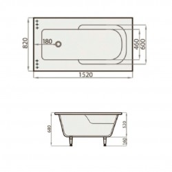 Dirbtinio akmens vonia SPN Viola152x82cm