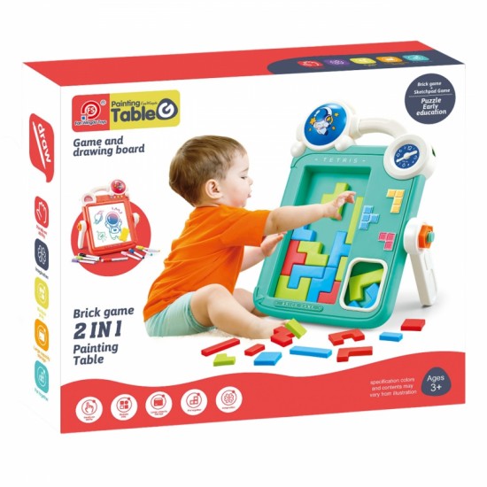 Dvipusė piešimo lenta 2 viename Tetris žaidimas WOOPIE