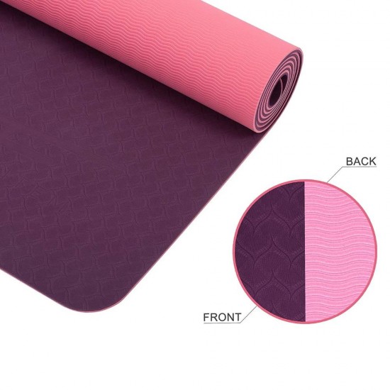Dvipusis mankštos kilimėlis THOMS Comfort Purple-Pink 183x61cm, TPE storis 8mm