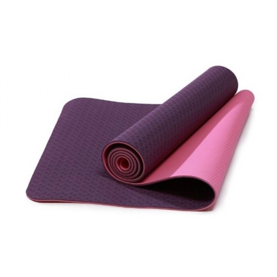 Dvipusis mankštos kilimėlis THOMS Comfort Purple-Pink 183x61cm, TPE storis 8mm