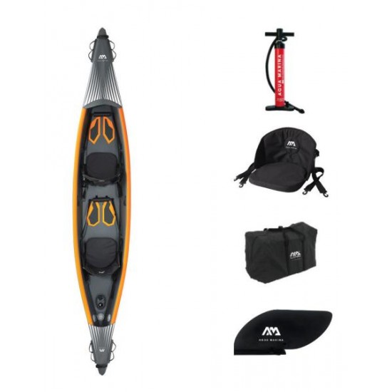 Dvivietis pripučiamas kajakas su irklu Aqua Marina Tomahawk 440x78 cm AIR-K 440 Dvivietis pripučiamas kajakas su irklu Aqua Marina Tomahawk 440x78 cm AIR-K 440