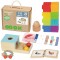 Edukacinė 6 viename sensorinė dėžutė 7-8 mėn. 26 vnt. FSC WOOPIE GREEN Box XXL Montessori