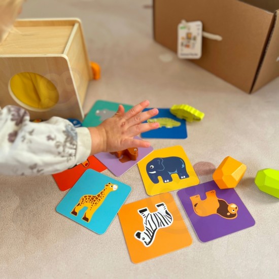 Edukacinė 7in1 sensorinė dėžutė 31-36 mėnesių FSC WOOPIE GREEN Box XXL Montessori