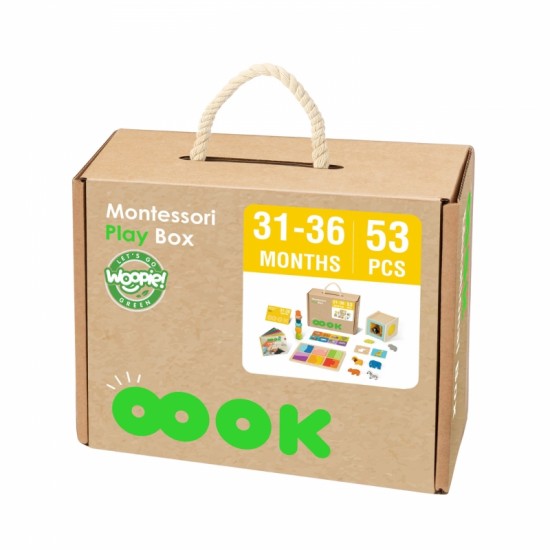 Edukacinė 7in1 sensorinė dėžutė 31-36 mėnesių FSC WOOPIE GREEN Box XXL Montessori