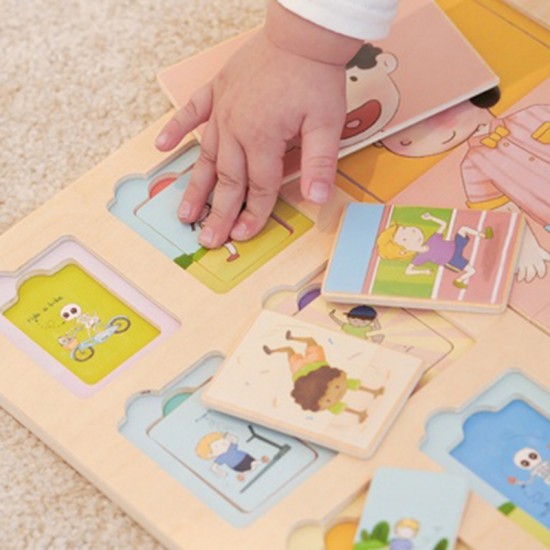 Edukacinė lenta Žmogaus kūno dėlionė Kaladėlės Dėlionė vaikams Suderinama MONTESSORI 19 vnt. CLASSIC WORLD