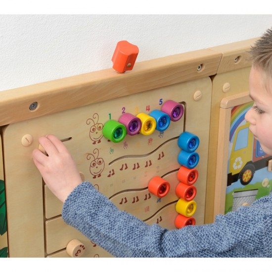 Edukacinė sieninė lenta spalvingi vikšrai, mokantys skaičius ir kiekius Montessori MASTERKIDZ
