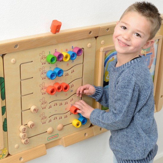 Edukacinė sieninė lenta spalvingi vikšrai, mokantys skaičius ir kiekius Montessori MASTERKIDZ