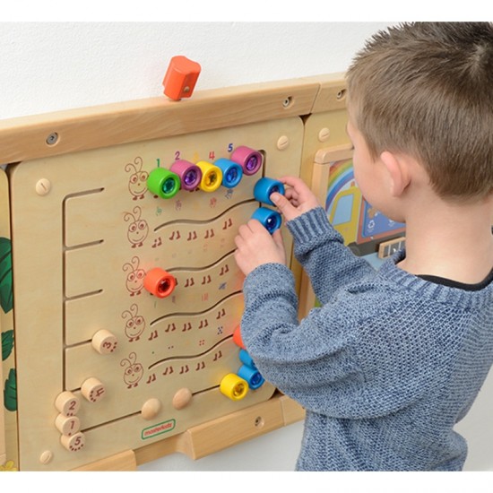 Edukacinė sieninė lenta spalvingi vikšrai, mokantys skaičius ir kiekius Montessori MASTERKIDZ