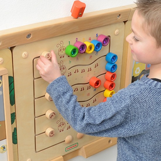 Edukacinė sieninė lenta spalvingi vikšrai, mokantys skaičius ir kiekius Montessori MASTERKIDZ