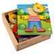 Edukacinis galvosūkis su meškiuku „Viga Wooden Puzzle“
