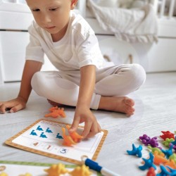 Edukacinis rinkinys, mokomasis skaičiavimas, rūšiavimas, spalvos, gyvūnai, 83 vnt. WOOPIE