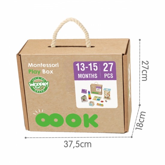 Edukacinis sensorinis FSC WOOPIE GREEN Box 6in1 13-15m Montessori