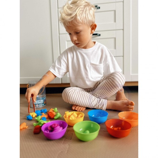 Edukacinis žaidimas spalvų rūšiavimo gyvūnai 44 vnt. WOOPIE Montessori