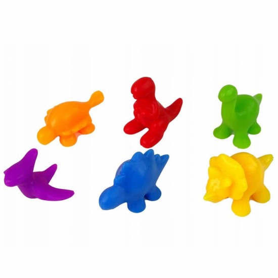 Edukacinis žaidimas spalvų rūšiuotojas dinozaurai 56 vnt. WOOPIE