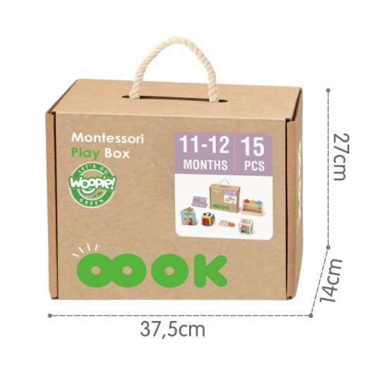 Edukacinis žaislas 11-12M FSC WOOPIE GREEN Box 5in1 Montessori
