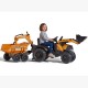 Ekskavatorius-traktorius, oranžinis su priekaba, kilnojamuoju kaušu nuo 3 metų FALK Case IH