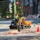 Ekskavatorius-traktorius, oranžinis su priekaba, kilnojamuoju kaušu nuo 3 metų FALK Case IH