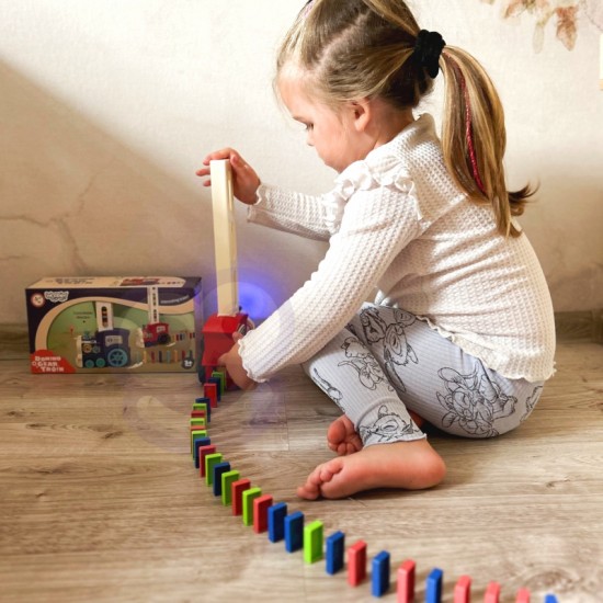 Elektrinis traukinio lokomotyvas Domino kaladėlėms WOOPIE