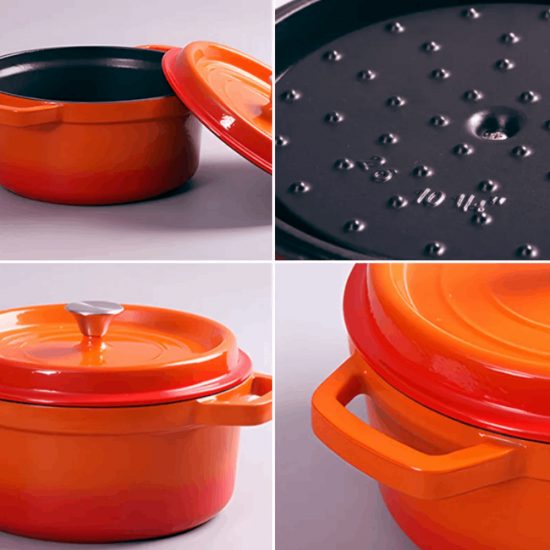 Emaliuotas ketaus puodas TETSU Stew 4,9 litro, Raudonas, 26 cm.