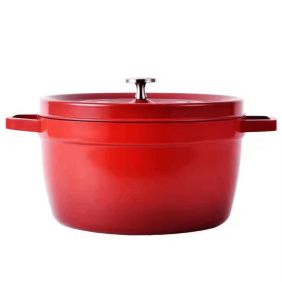 Emaliuotas ketaus puodas TETSU Stew 4,9 litro, Raudonas, 26 cm.