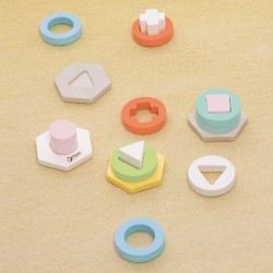 Formų ir spalvų rūšiavimo dėlionės bokštas CLASSIC WORLD Montessori