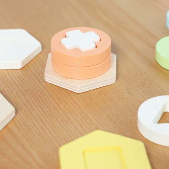 Formų ir spalvų rūšiavimo dėlionės bokštas CLASSIC WORLD Montessori