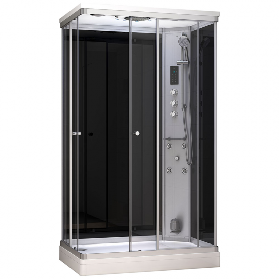 Garinė Dušo Kabina AMUE-AR1280-2R Black 120x80 cm.