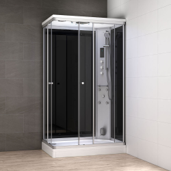 Garinė Dušo Kabina AMUE-AR1280-2R Black 120x80 cm.