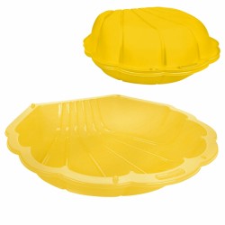 Geltona kriauklės formos smėlio dėžė uždara 2in1 sausam baseinui 1 vnt. WOOPIE