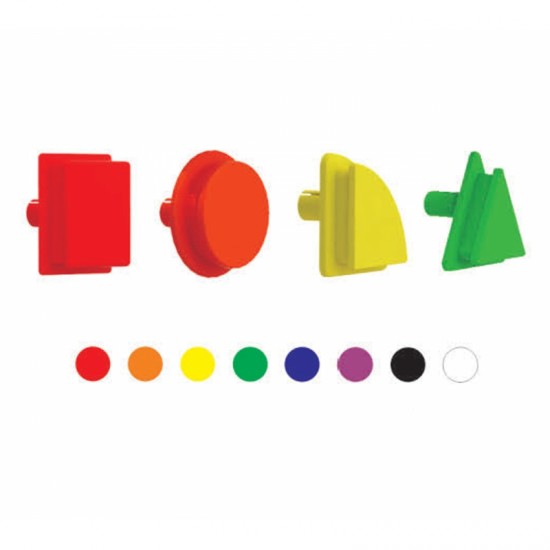 Geometriniai elementai, 8 spalvos, 256 vnt. STEM lentos priedų MASTERKIDZ