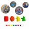Geometriniai elementai, 8 spalvos, 256 vnt. STEM lentos priedų MASTERKIDZ
