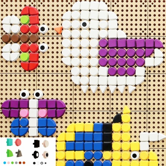 Geometrinių figūrėlių lentos elementai, 256 vnt. MASTERKIDZ