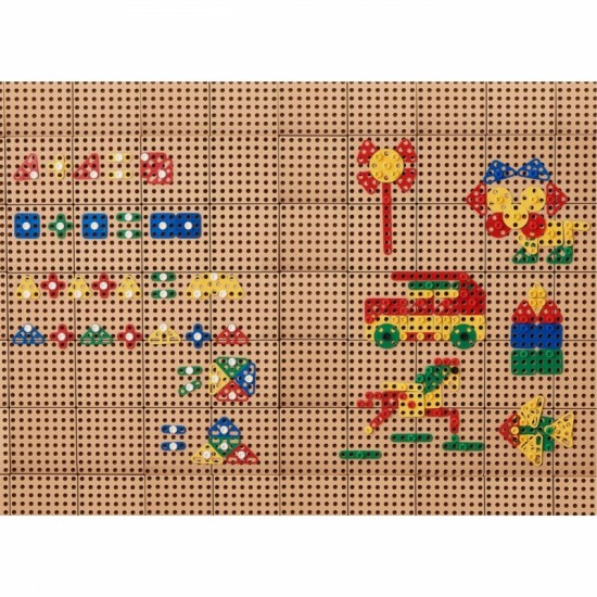 Geometrinių formų kaladėlių rinkinys STEM sienų plokštėms, 260 vnt. MASTERKIDZ