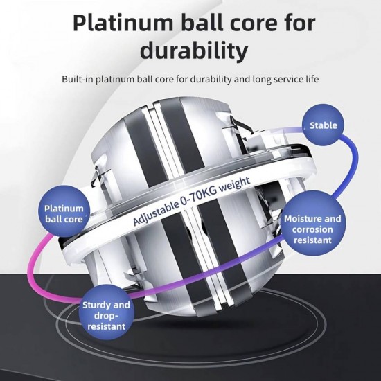 Giroskopinis riešo treniruoklis Gyro Ball Strengthens Black, Led 6 spalvos