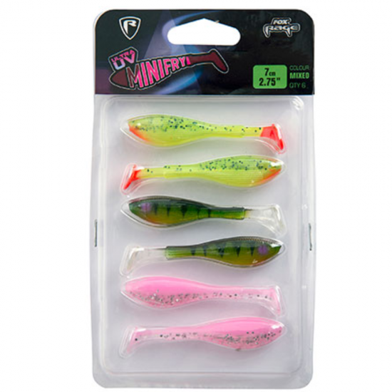 Guminukas FOX RAGE Mini Fry UV Maišytų Spalvų 6 vnt. 7 cm Guminukas FOX RAGE Mini Fry UV Maišytų Spalvų 6 vnt. 7 cm