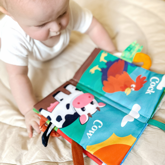 Gyvūnų uodegų audinio knyga WOOPIE BABY