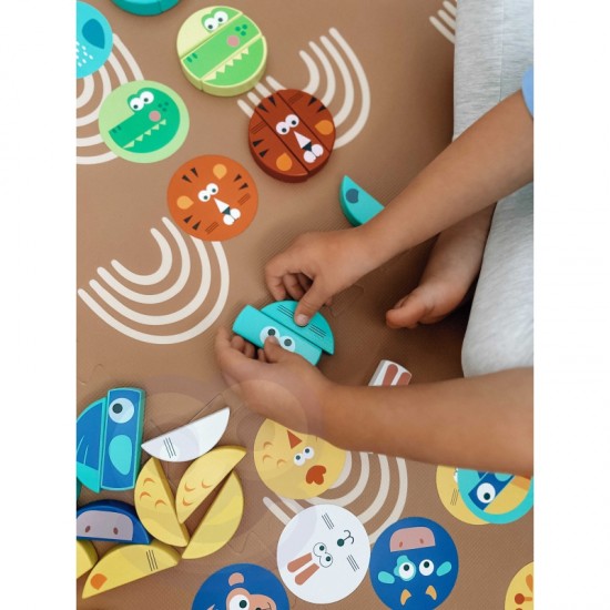 Įgūdžių žaidimas gyvūnų kaladėlėms FSC sertifikuotas TOOKY TOY