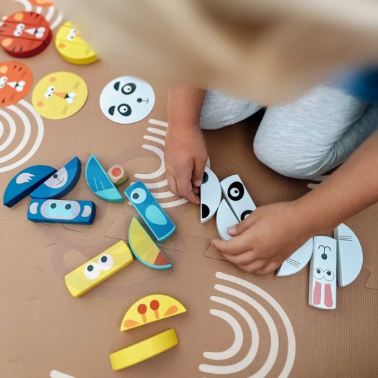 Įgūdžių žaidimas gyvūnų kaladėlėms FSC sertifikuotas TOOKY TOY