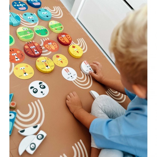 Įgūdžių žaidimas gyvūnų kaladėlėms FSC sertifikuotas TOOKY TOY