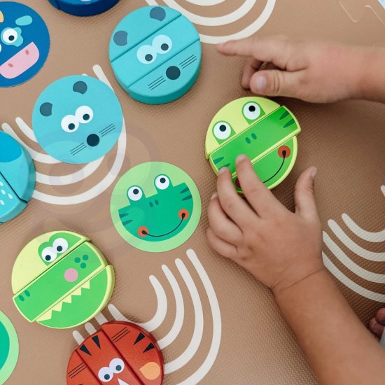 Įgūdžių žaidimas gyvūnų kaladėlėms FSC sertifikuotas TOOKY TOY