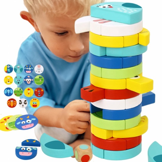 Įgūdžių žaidimas gyvūnų kaladėlėms FSC sertifikuotas TOOKY TOY