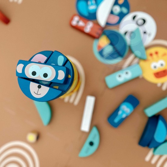 Įgūdžių žaidimas gyvūnų kaladėlėms FSC sertifikuotas TOOKY TOY