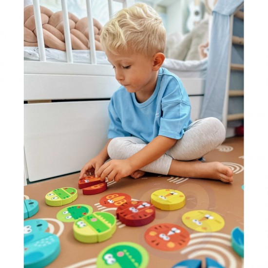 Įgūdžių žaidimas gyvūnų kaladėlėms FSC sertifikuotas TOOKY TOY