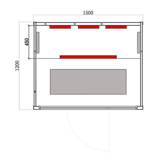 Infraraudonųjų Spindulių Pirtis AMO-EA3R-JK 3 asmenų 150x120x190 cm.