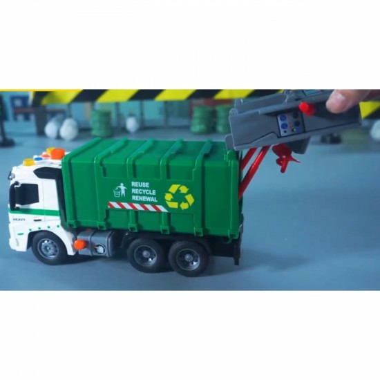 Interaktyvus šiukšliavežės modelis 1:16 masteliu su garso ir šviesos efektais WOOPIE