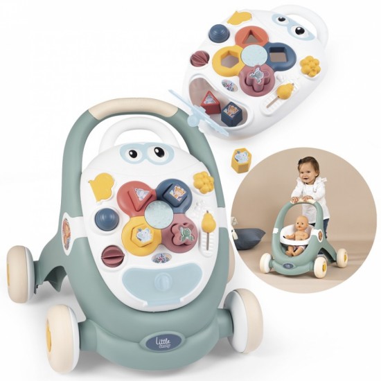Interaktyvus vežimėlis su stūmikliu SMOBY Little Walker 3in1